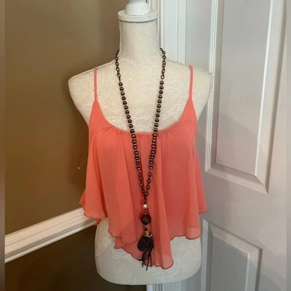 Society Girl Boho cropped top spaghetti straps size‎ M - Picture 7 of 10